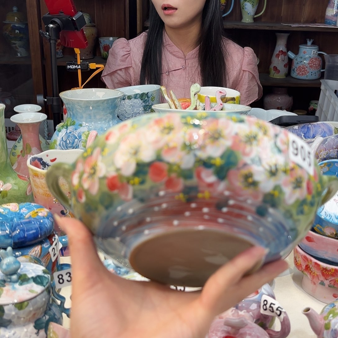 瓷片景德镇手绘高温釉下彩陶瓷茶具