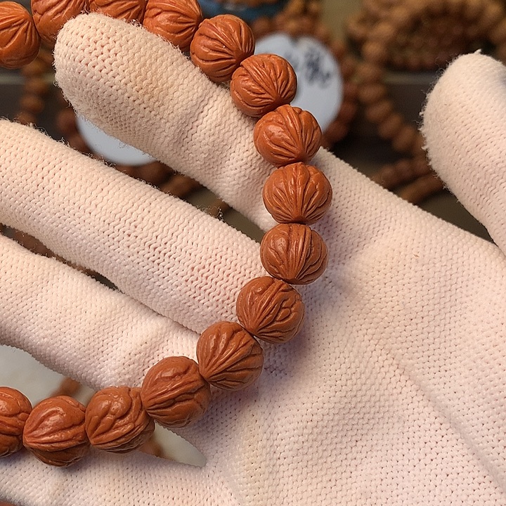 桃核手串秦岭龙纹