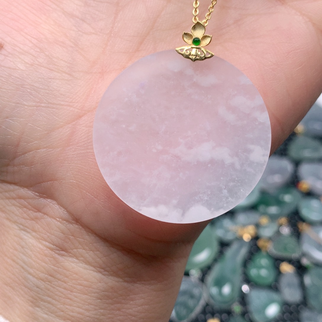 【闪购商品】翡翠吊坠(不含链)18K金镶嵌