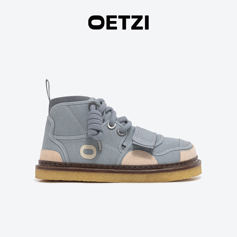 OeTZi冰人奥兹丑萌鞋圆头缓震休闲舒适高帮鞋软底潮流时尚冬灰色