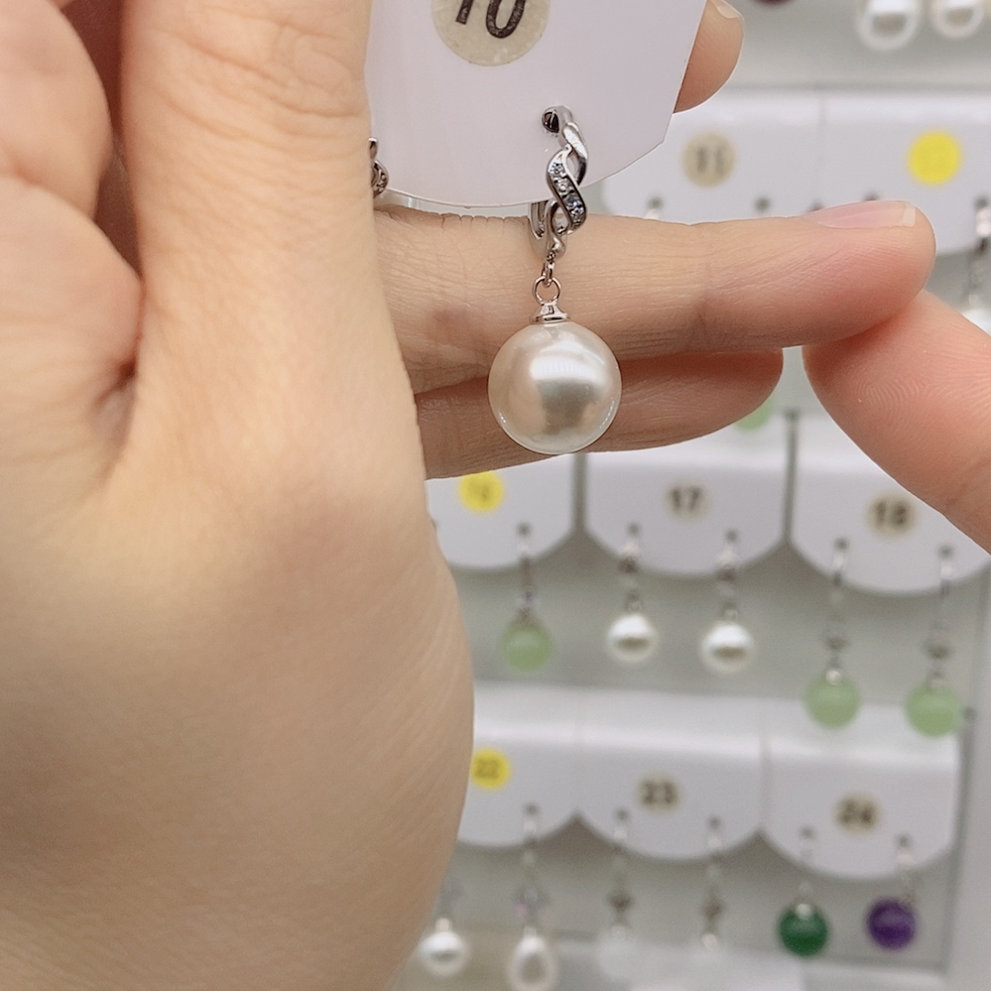 925银12毫米白贝珠