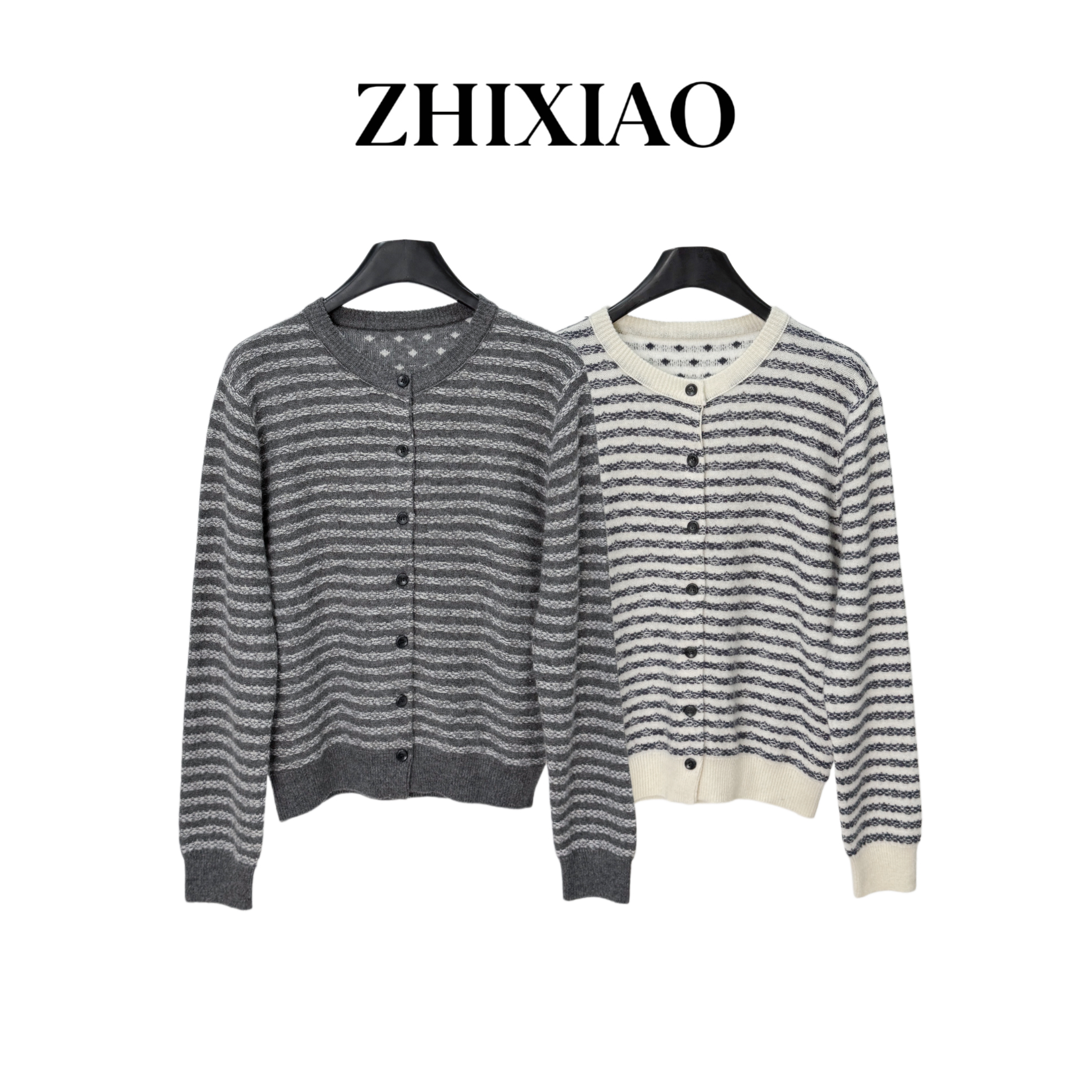 【ZHIXIAO】秋冬新款：条纹针织开衫TR1112