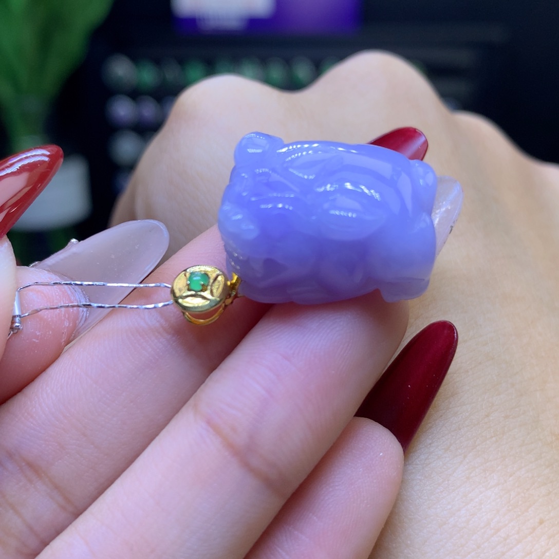 翡翠颈饰18K金镶嵌天然