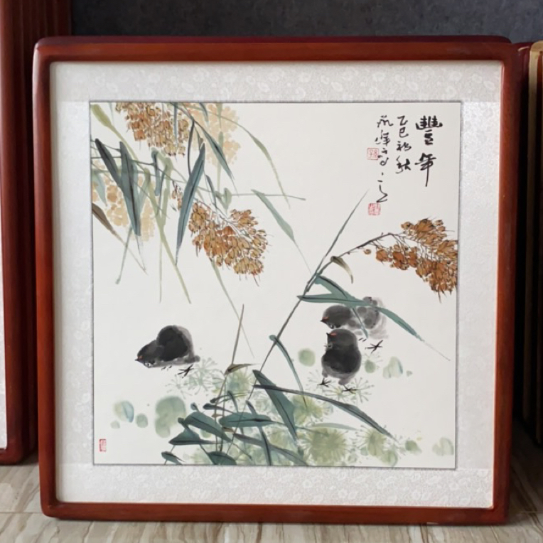 孙艺群老师纯手绘作品：带框尺寸63×63厘米