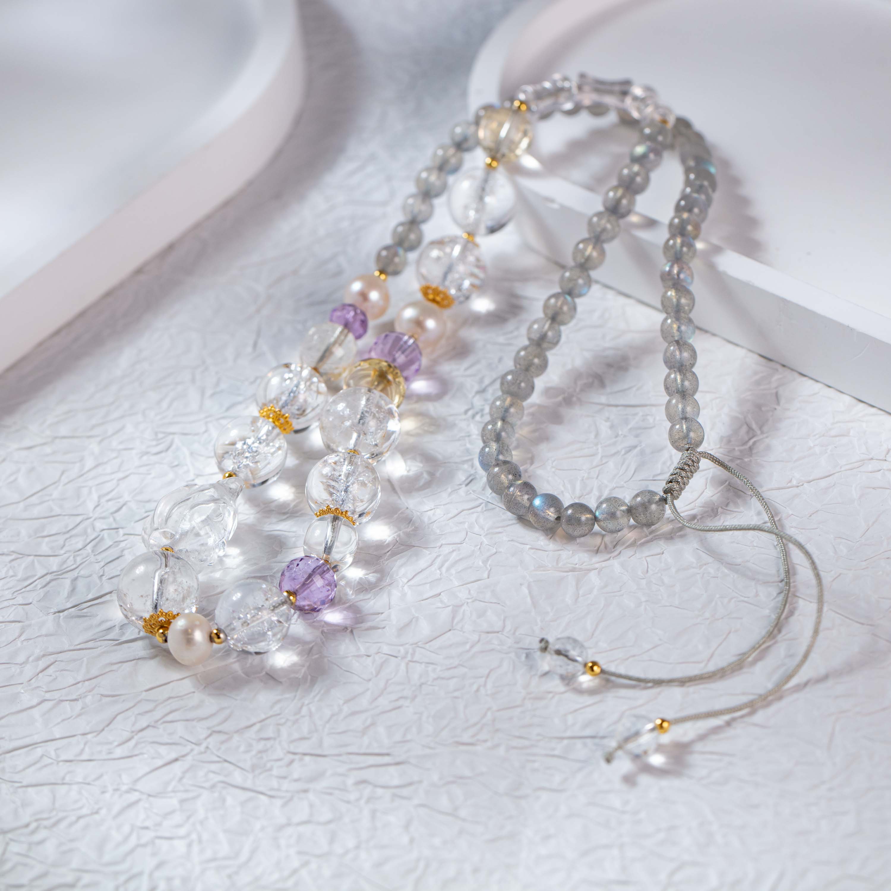 S925银灰月光项链多样性发B350189