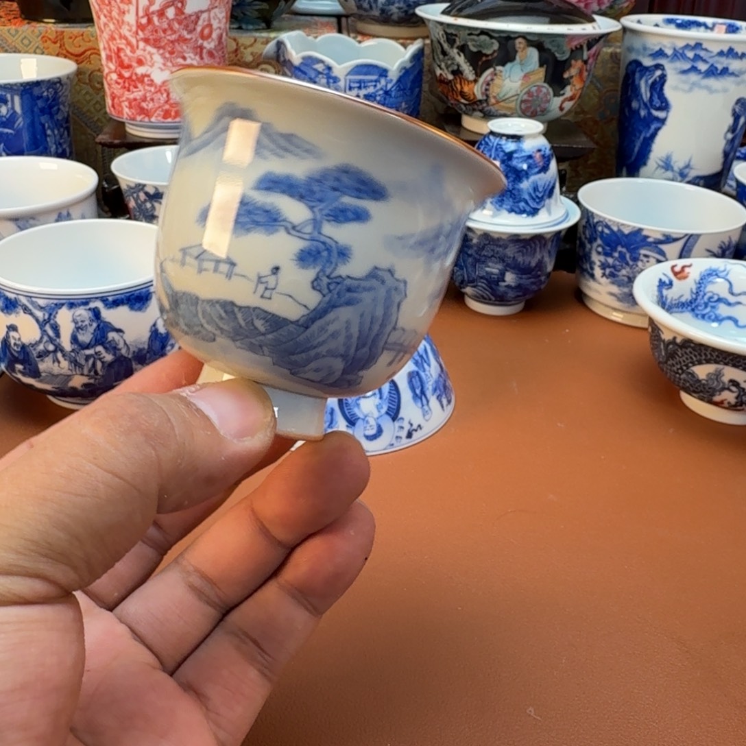 千***然杯子陶景德镇全手工手绘陶瓷