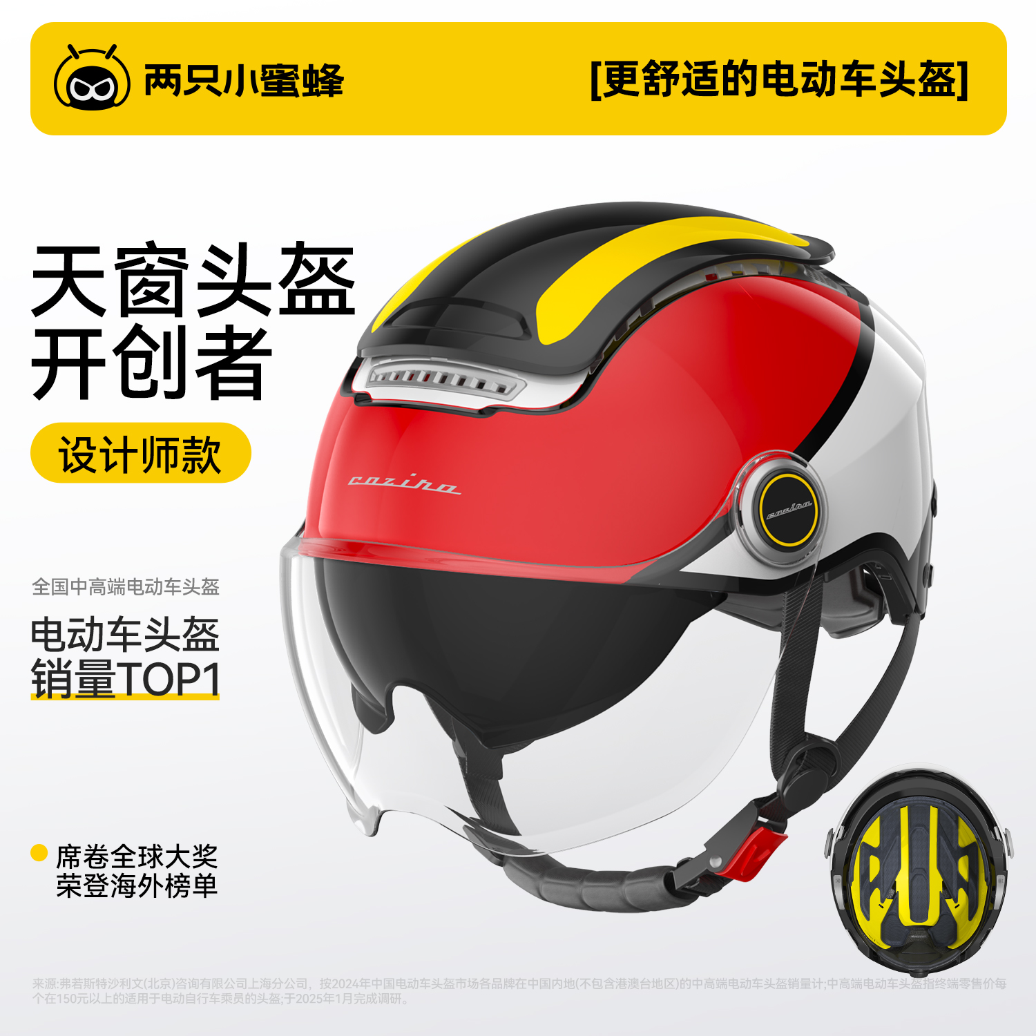两只小蜜蜂3C认证摩托车MIPS头盔女电动车夏季半盔男士安全帽通用