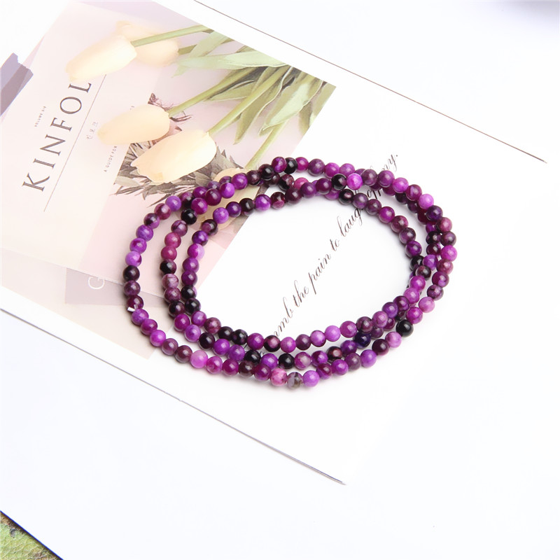 精美4MM圆珠三圈手链 K0607 多样性可选发一