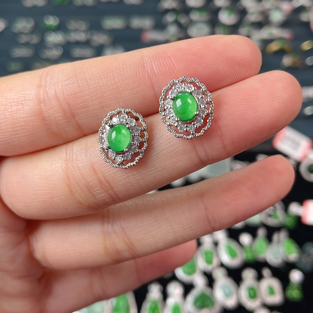 未镶嵌翡翠耳饰耳钉