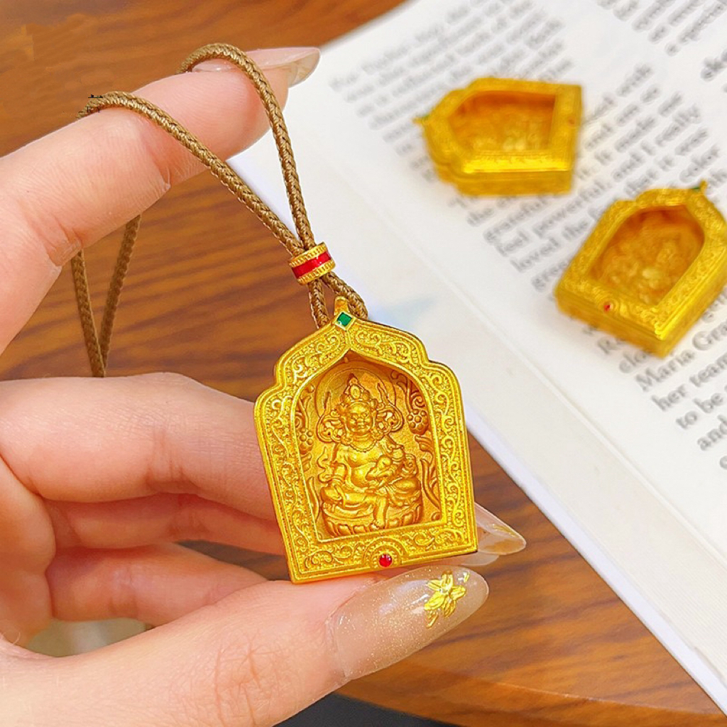 铜合金吊坠 韦雪同款嘎乌盒新款挂坠明王佛吊坠可打开黄财神项链