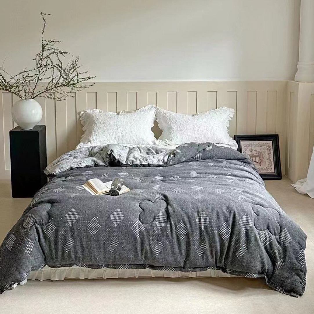 《马德里黑》双层纱棉花夏被200x230