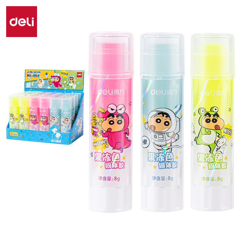 Deli/得力LB511蜡笔小新固体胶果冻色ACR(混)(8g/支)