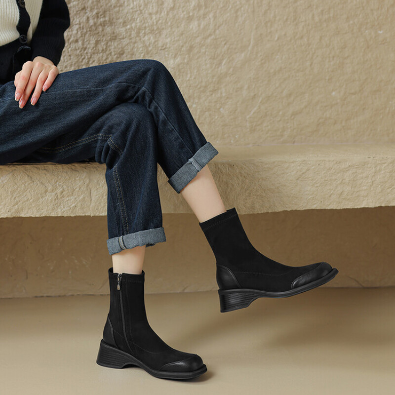 【工厂断码福利现货】真皮短靴3674