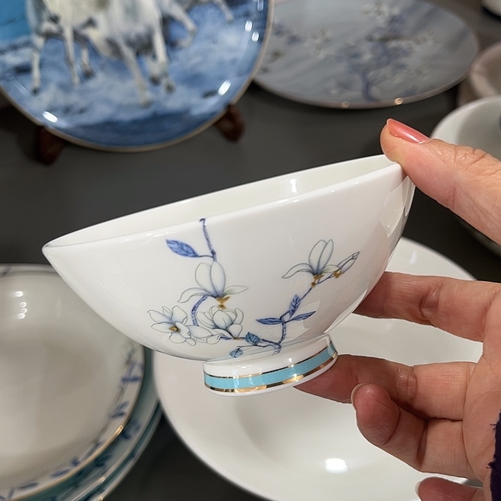 瓷片微瑕骨瓷碗两个水云间曼丽碗
