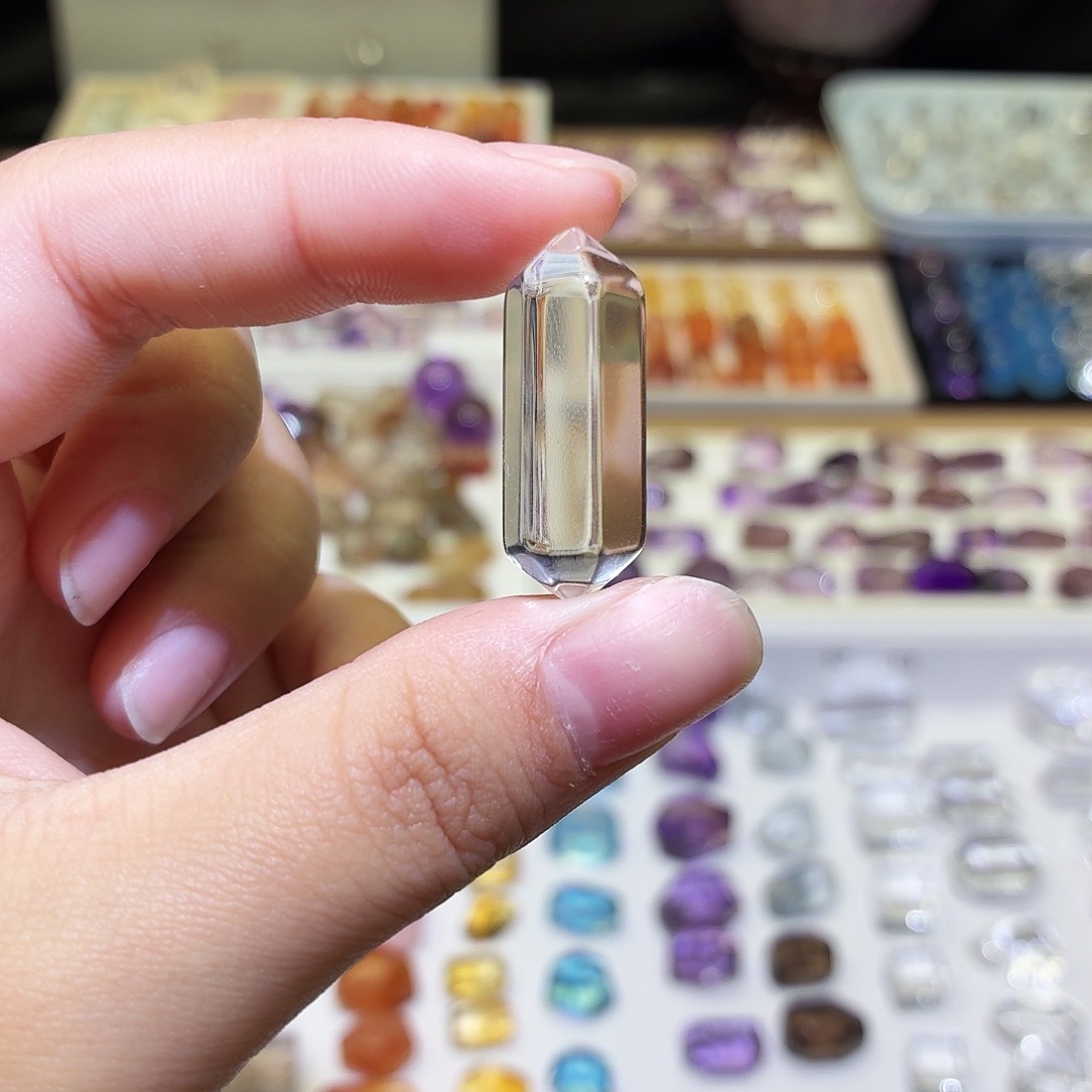 吊坠(不含链)水晶未镶嵌白水 双尖 打孔定制不退换