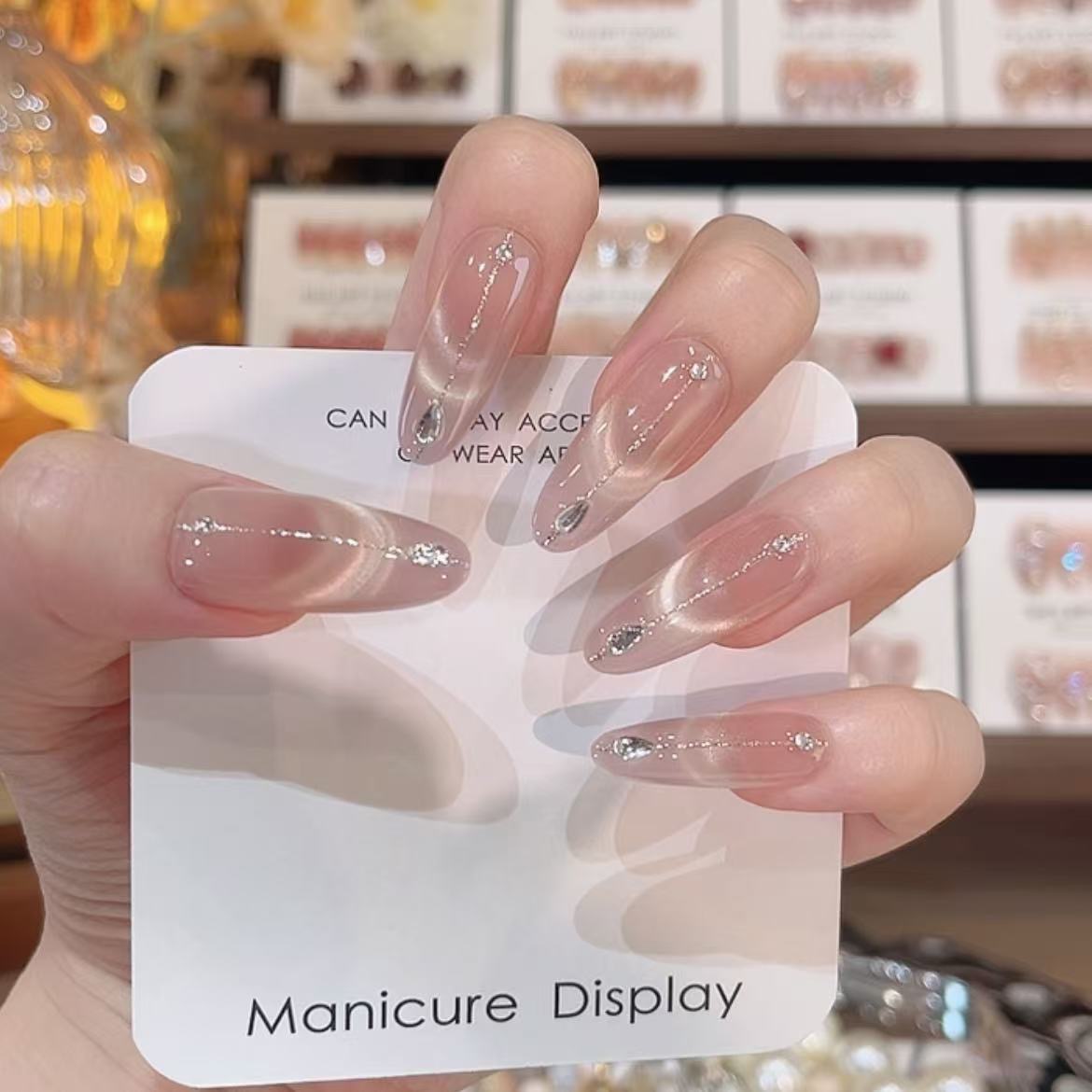 【星光】手工穿戴甲显白纯欲猫眼渐变腮红光疗美甲四季流行