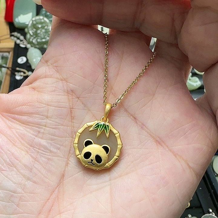 颈饰银S925镶嵌和田玉