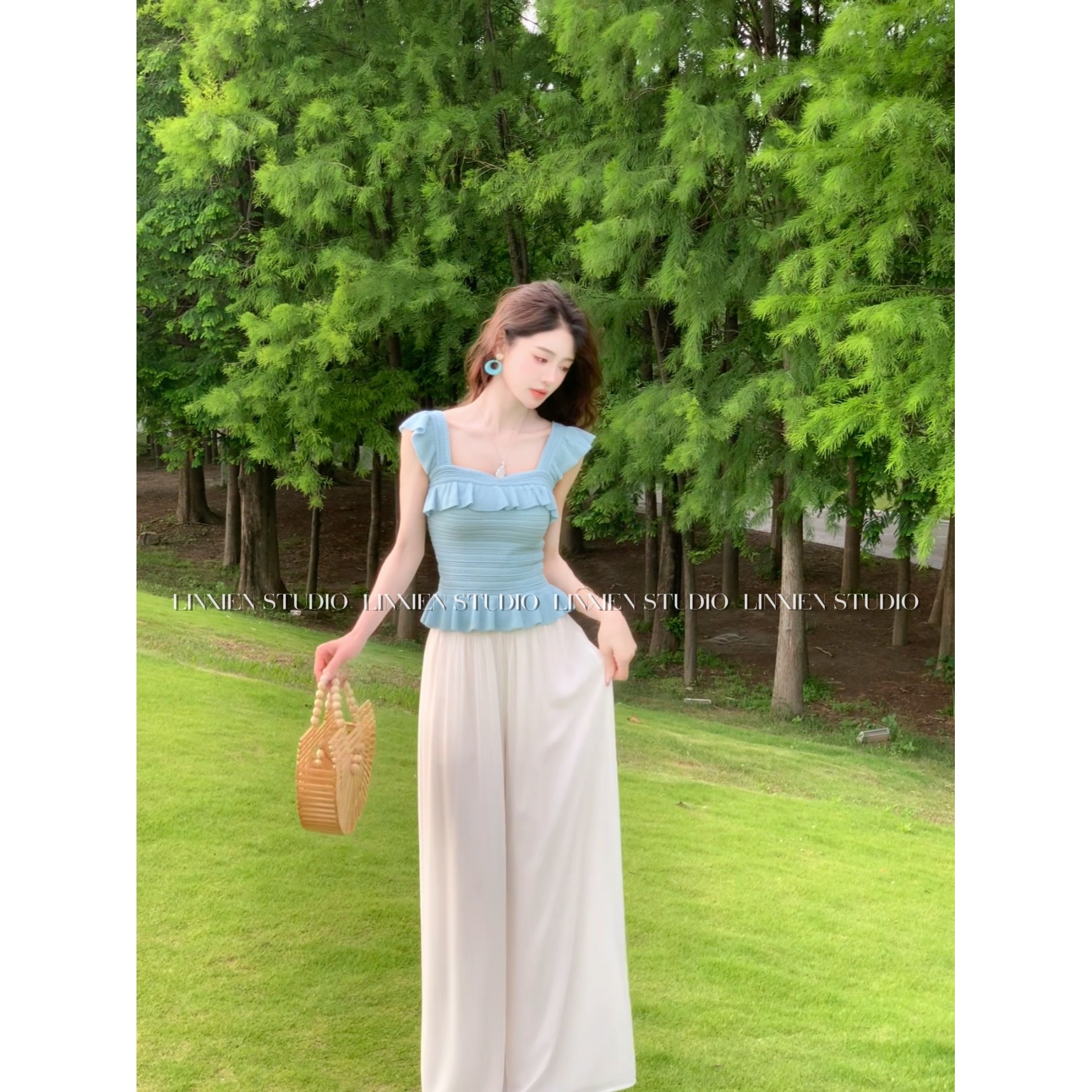 西恩定制●【温柔仙仙裤】轻盈透气感浪漫显瘦休闲裤JJX5XXK3341