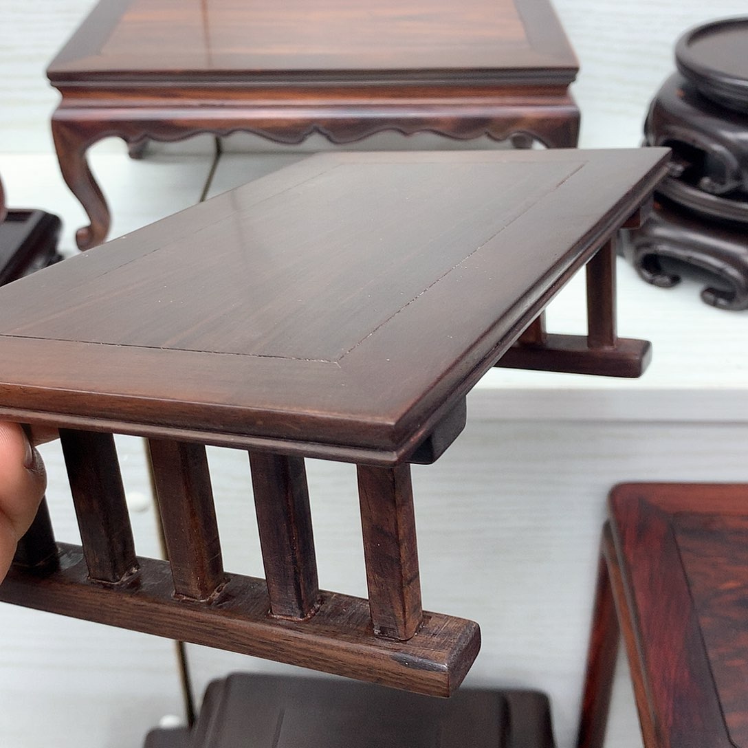 藤类大红酸枝竖杆独板底座