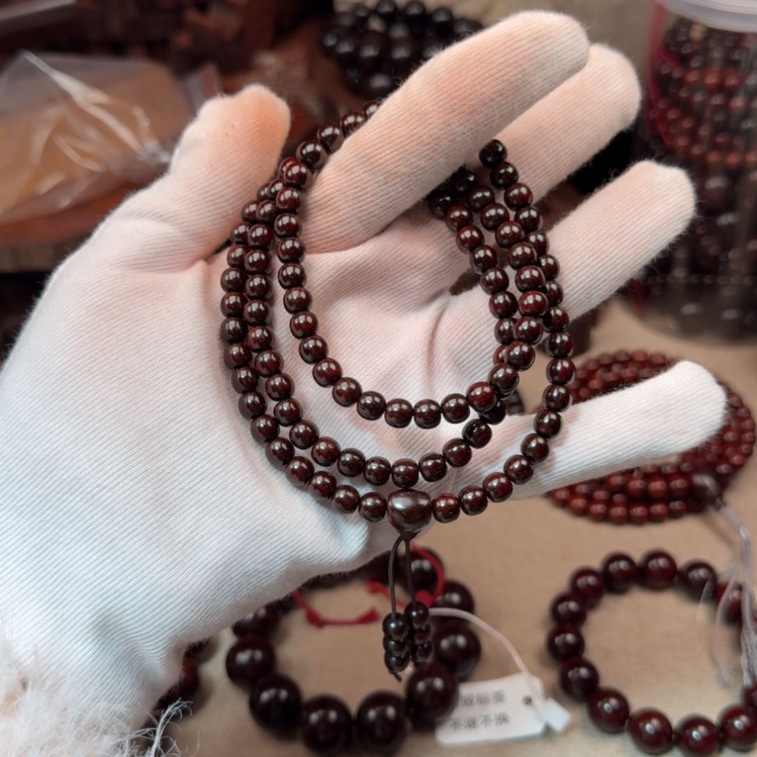 小叶紫檀手串/手链6✖️6.8极限弧原汁原味高油密老料108