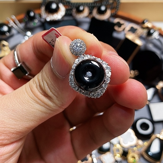 翡翠银S925镶嵌颈饰