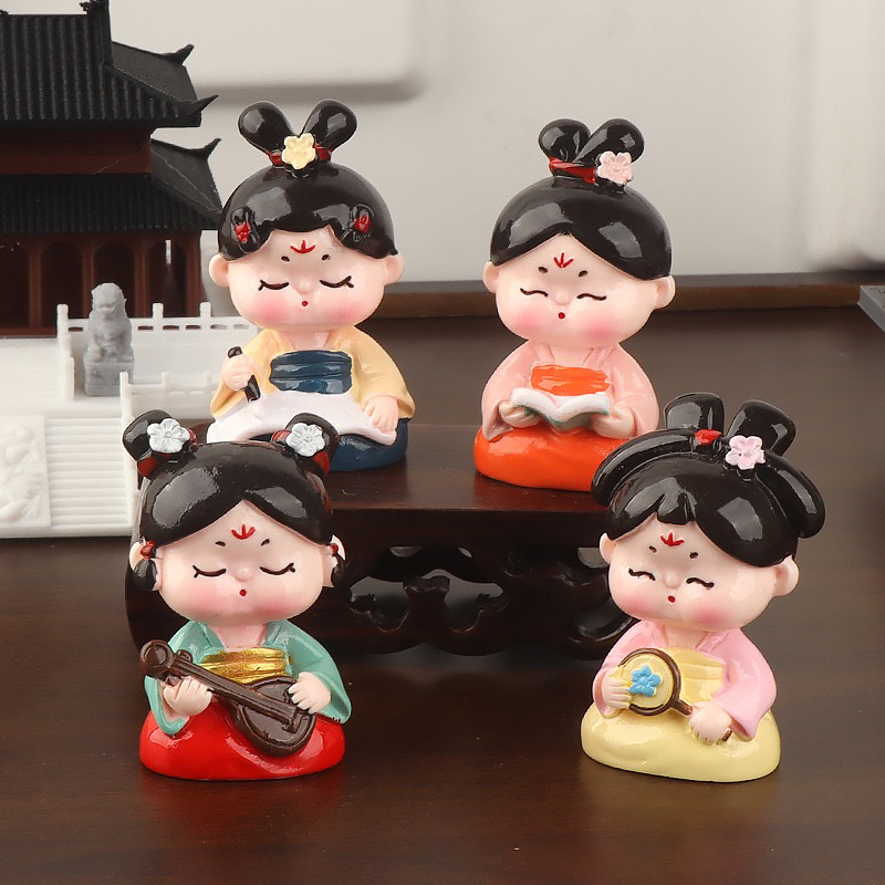 【九宫格】彩绘唐仕女 摆件桌面装饰品