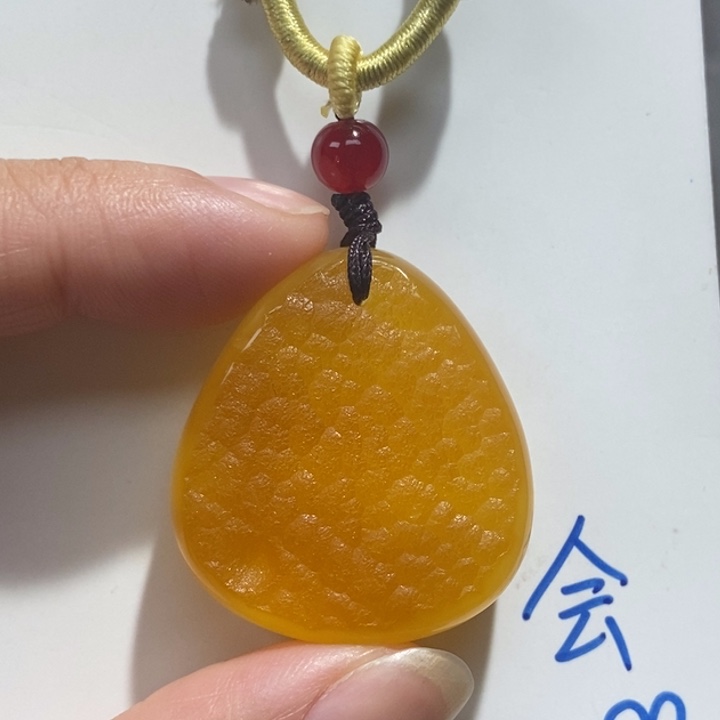 定制琥珀未镶嵌琥珀蜜蜡吊坠项链