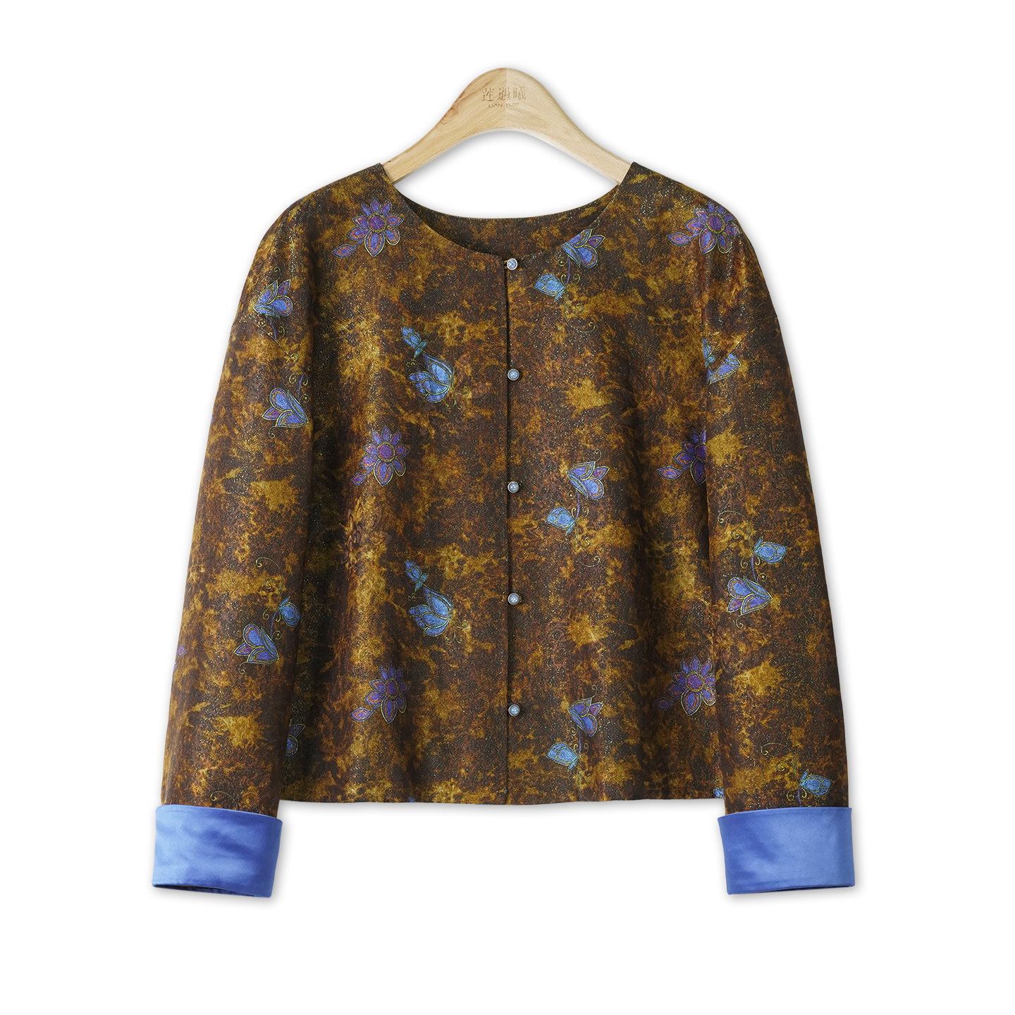 琥珀琉璃·彩通正绢丝毛绸 新中式国风女装1c1129954