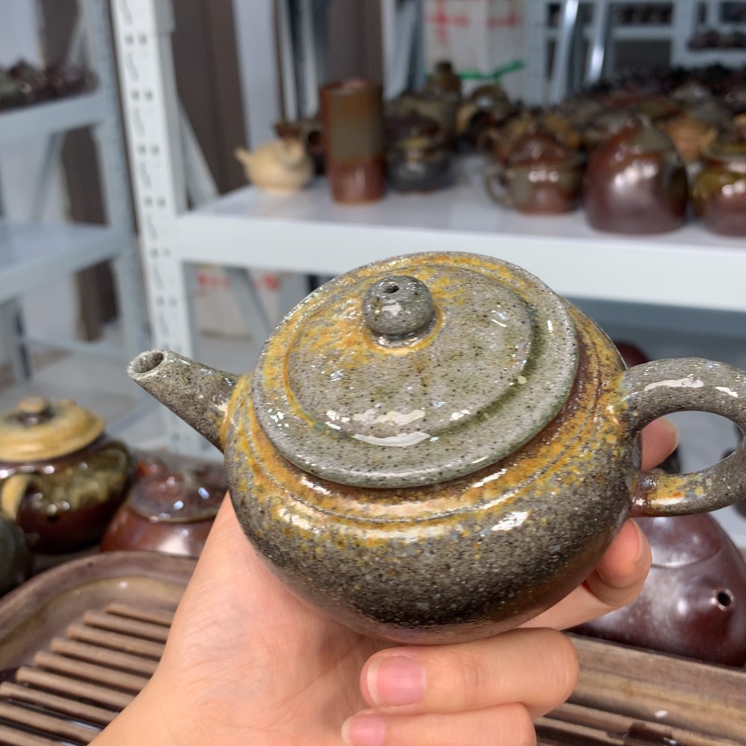 茶壶紫砂纯自然柴烧