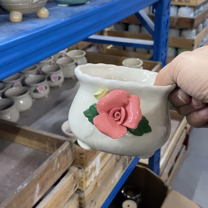 陶瓷花盆单场满9.9发10.5*8