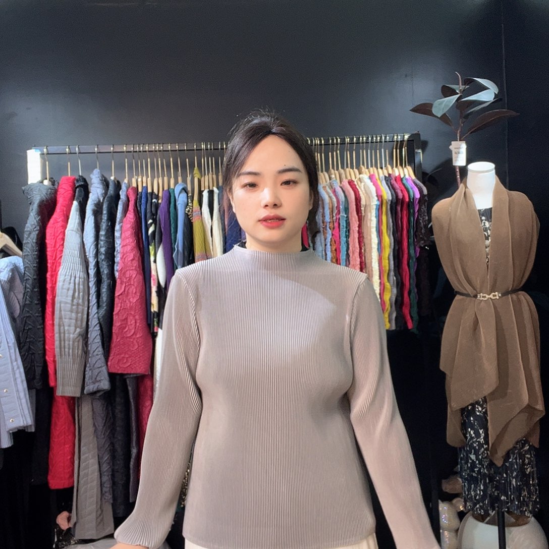 三醋酯纤维863打底上衣灰色