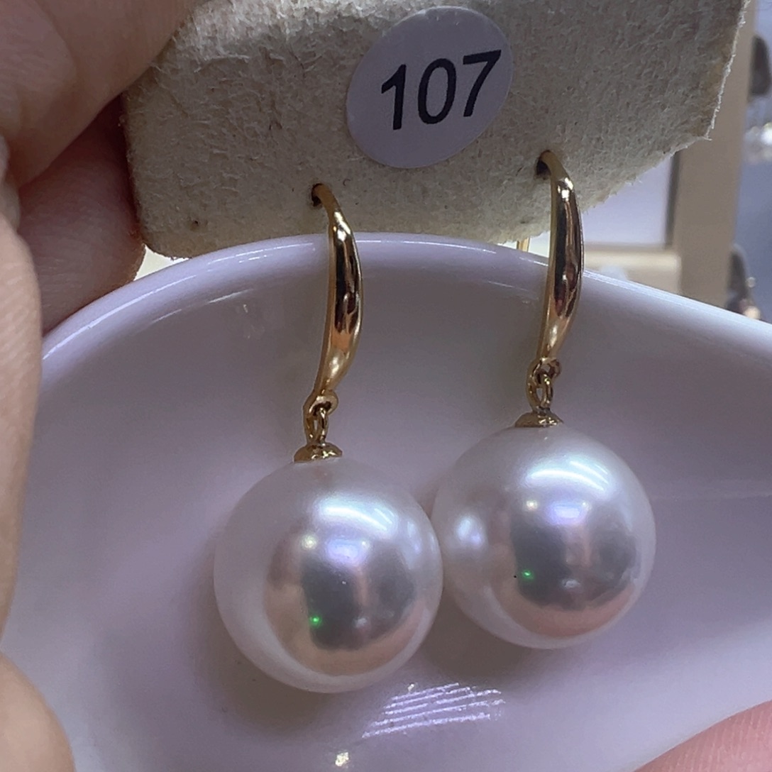 银S925镶嵌淡水珍珠耳饰