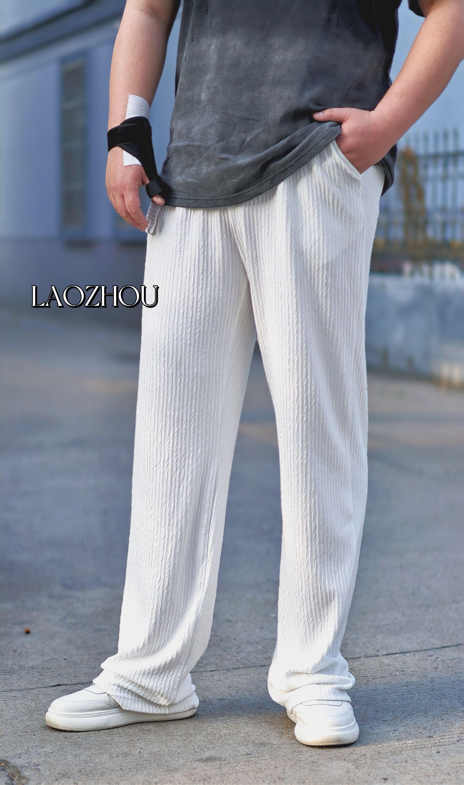 【老周大码】夏季男士宽松直筒休闲裤潮流百搭垂坠感透气长裤