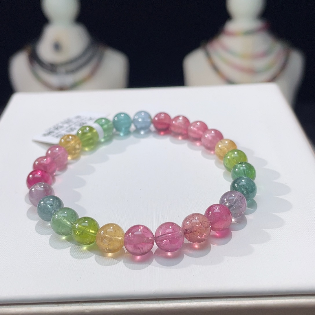 碧玺手串未镶嵌7.3mm±
