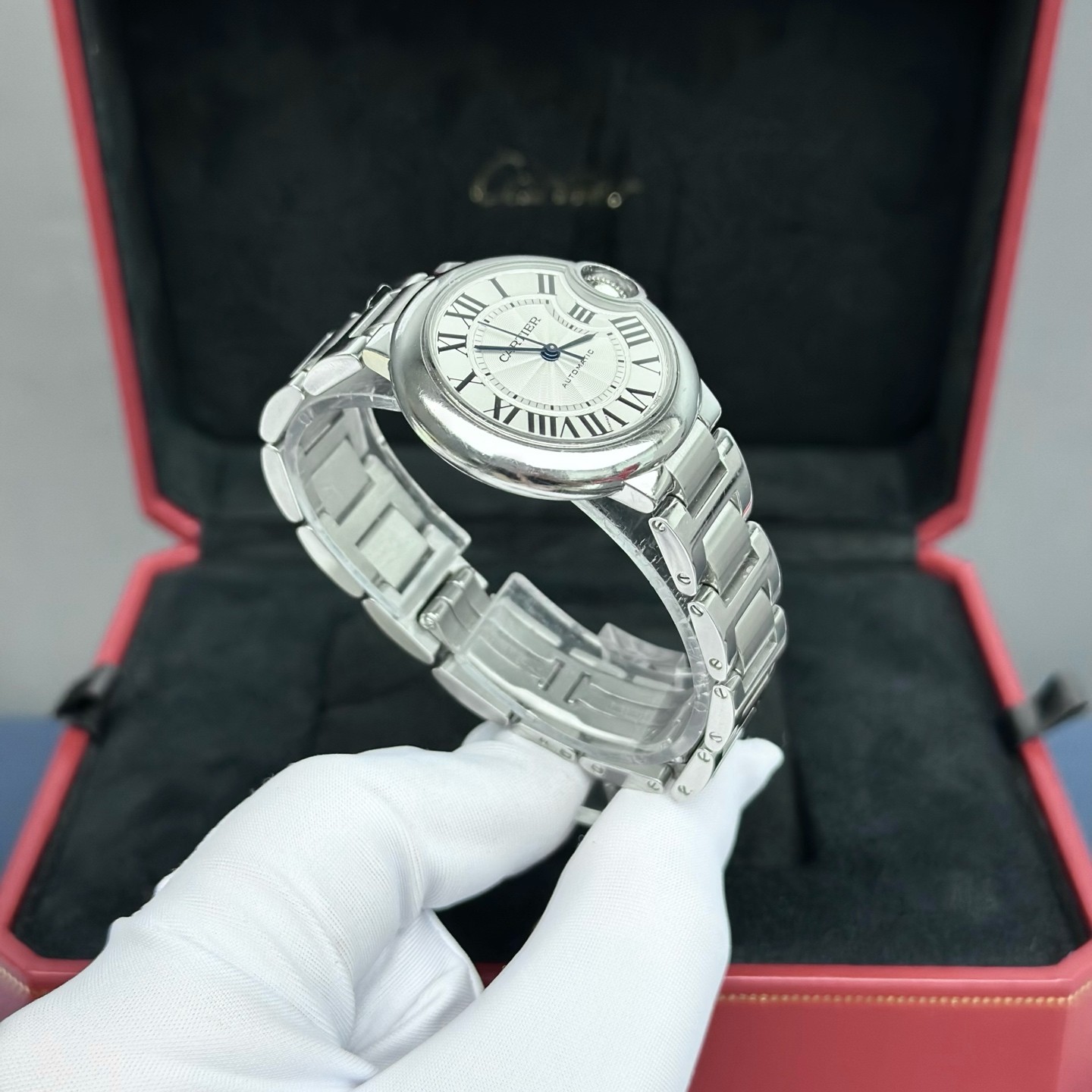 99新 Cartier/卡地亚   WSBB0044蓝气球33mm精钢银盘罗马刻全套