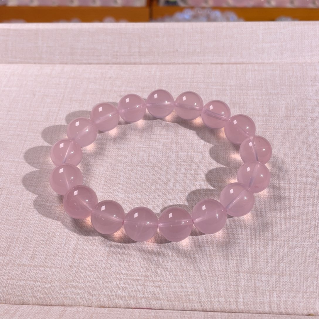 未镶嵌紫晶手链粉水晶手串卡12mm