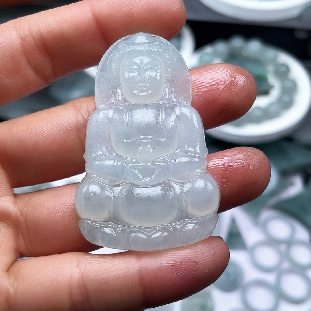 定制翡翠未镶嵌冰胶大观音