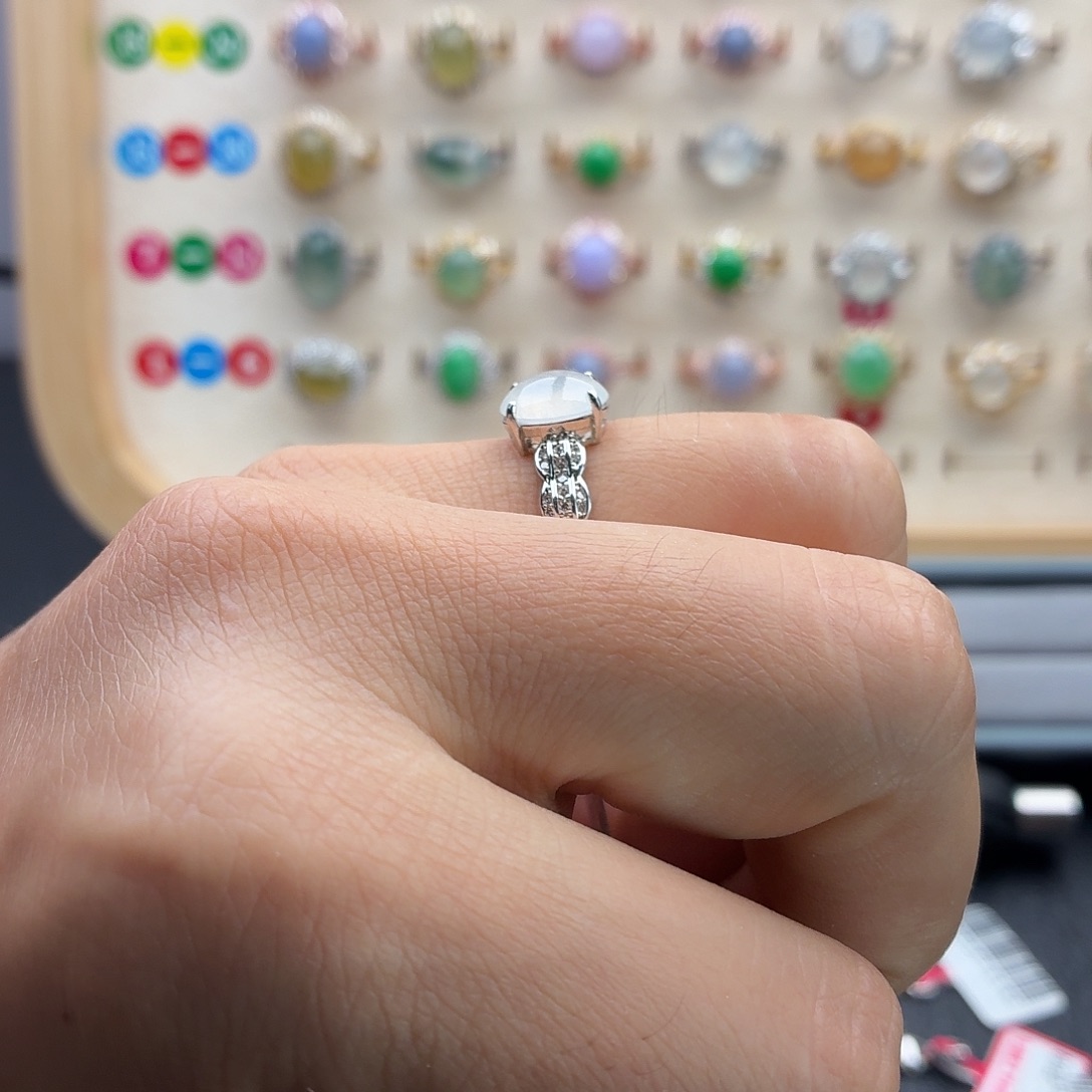 翡翠银S925镶嵌戒指