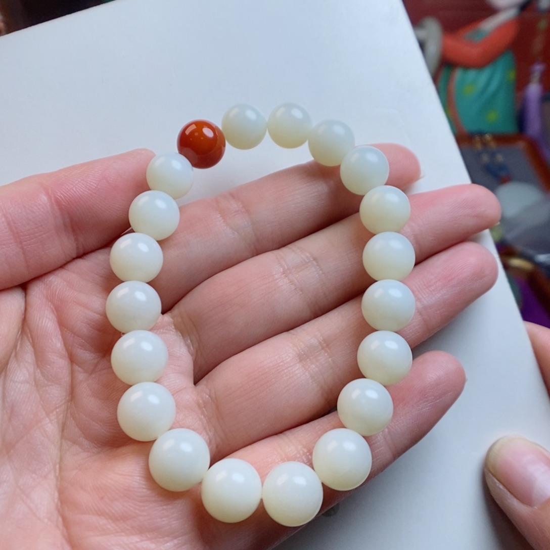 和田玉手链未镶嵌米达