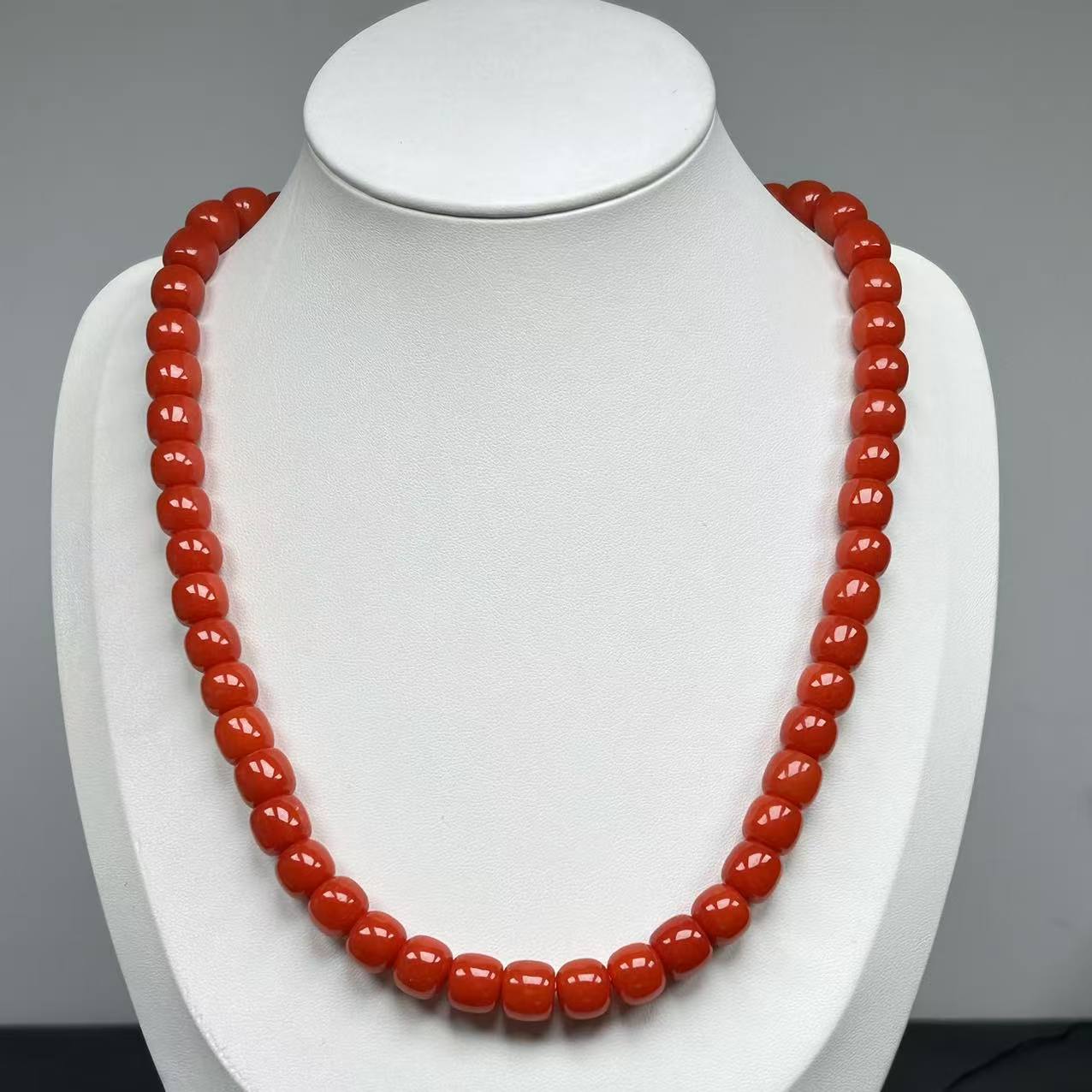 满色锦红卡10m直切项链－E2017