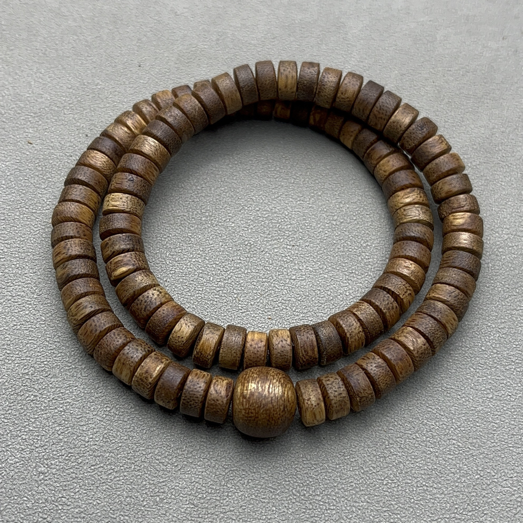 沉香海南天然白奇楠0.6片珠双圈99分沉沉香手串多样性发其一