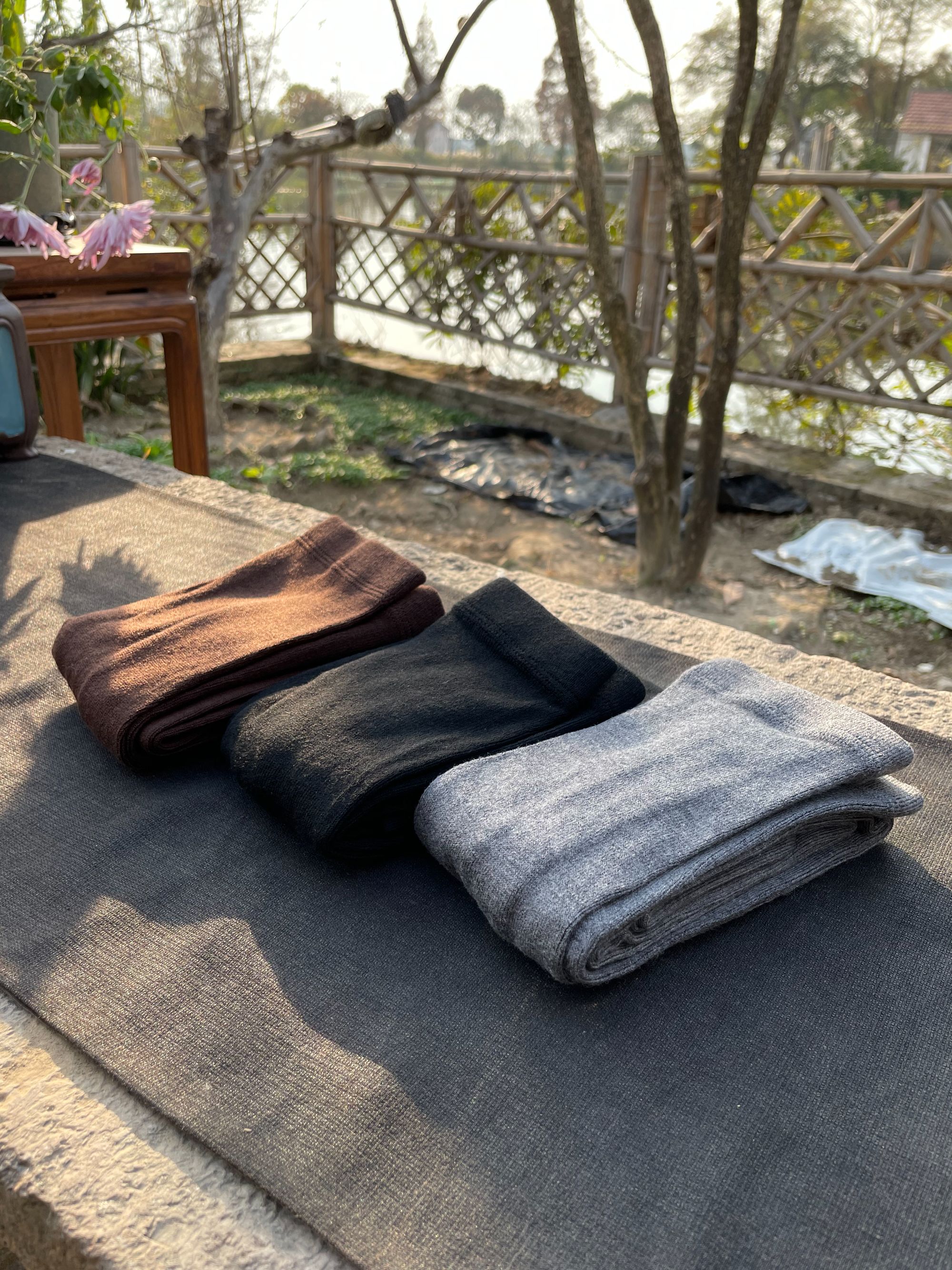 【石喃】原创设计羊毛百搭纯色打底裤袜