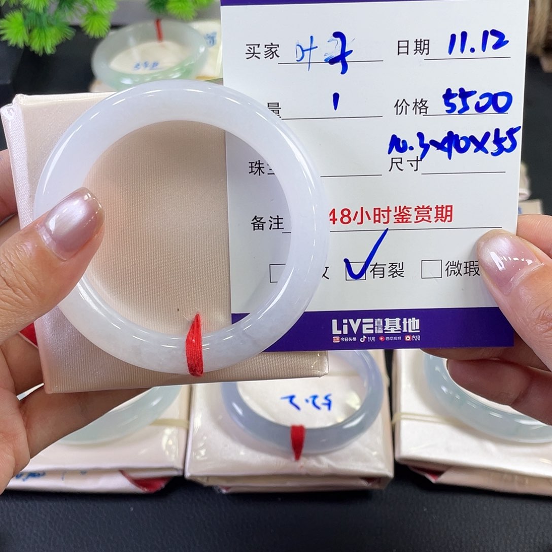 未镶嵌手镯翡翠@*子白月光