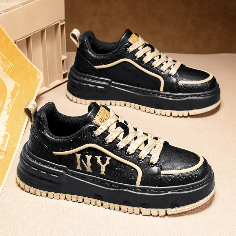 潮流男鞋时尚厚底增高男士板鞋软底冬季男式休闲鞋子潮鞋WQ8183