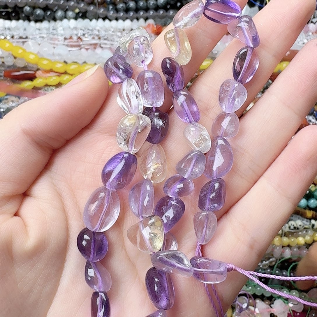 玛瑙/玉髓未镶嵌珠宝半成品紫水晶随形一条