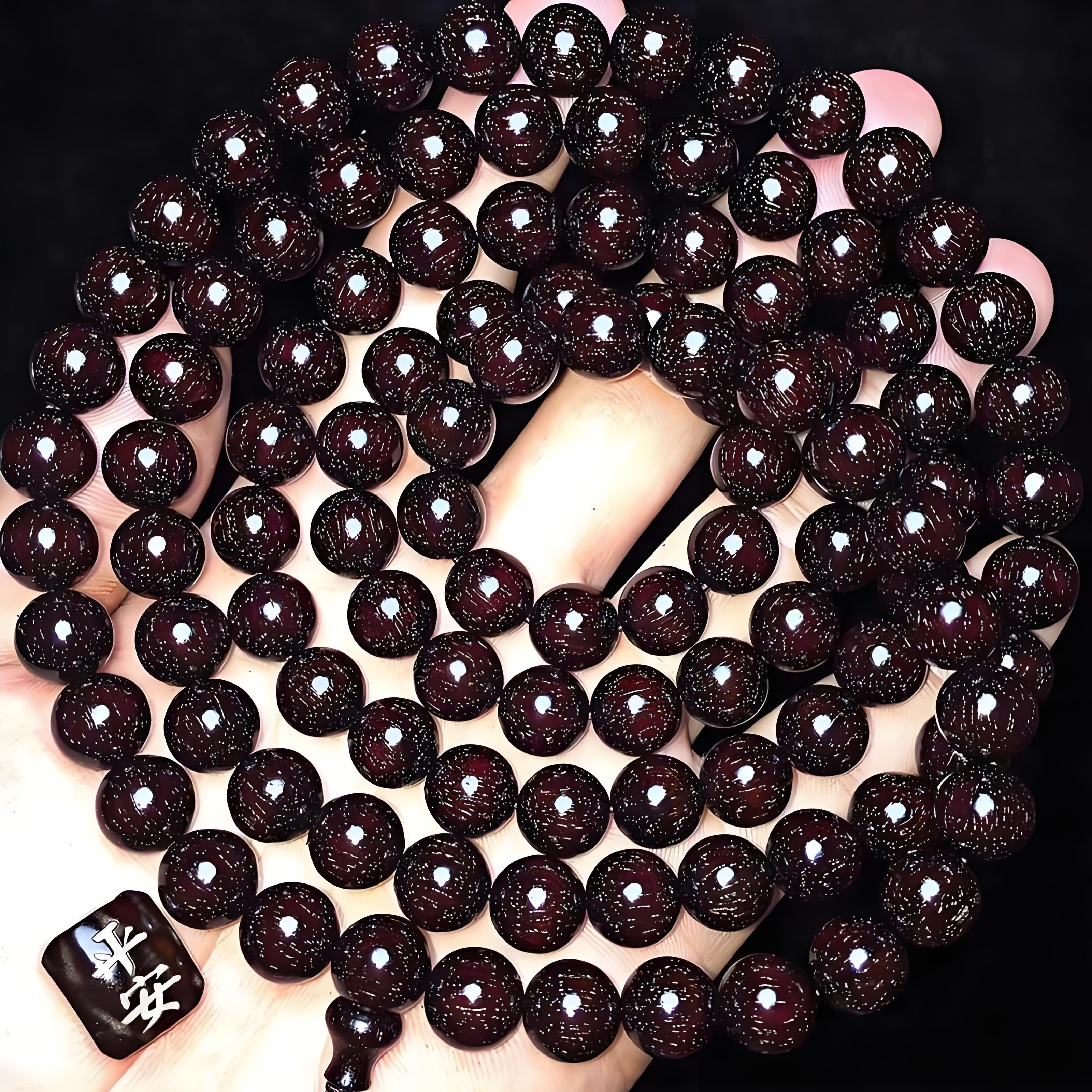 正宗印度紫檀1.0 108颗爆满金星老料