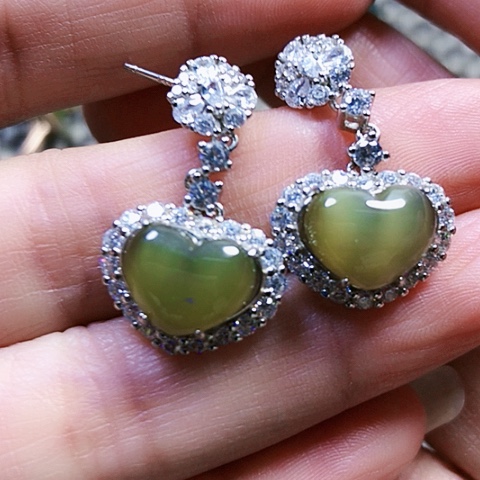 和田玉银S925镶嵌戒指