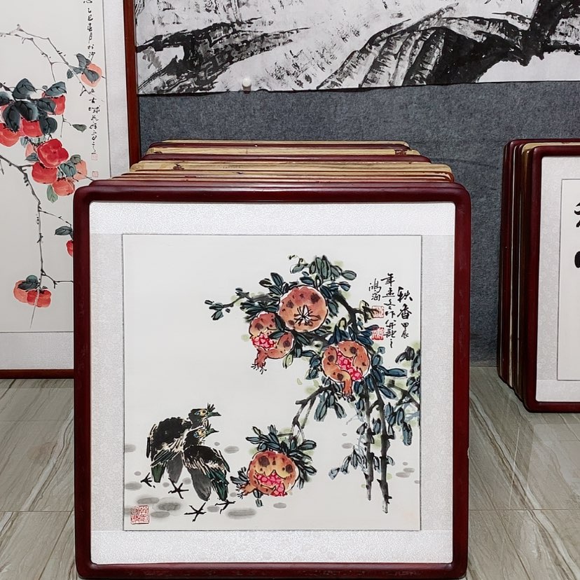 【闪购商品】国画书画作品带框65×65厘米