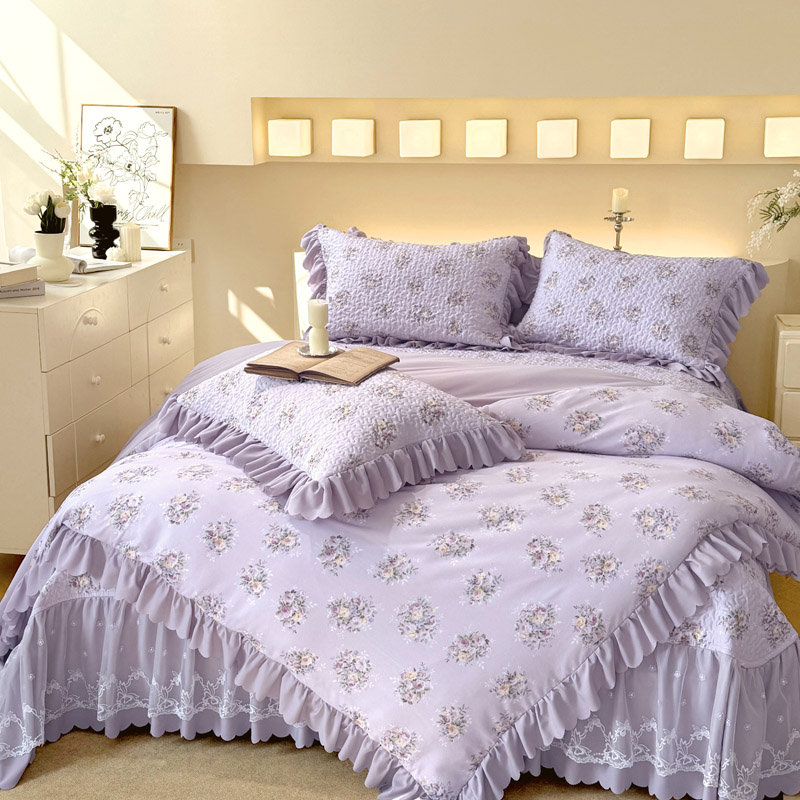 ◆清仓-春秋清新柔软亲肤【四件套】床盖枕套被罩可机洗