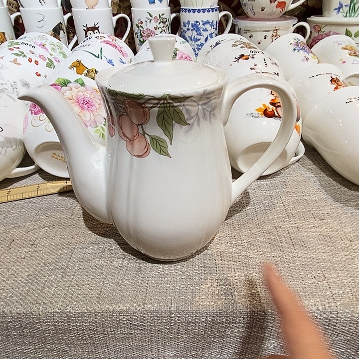 岁***淀骨质瓷库存瑕疵大茶壶